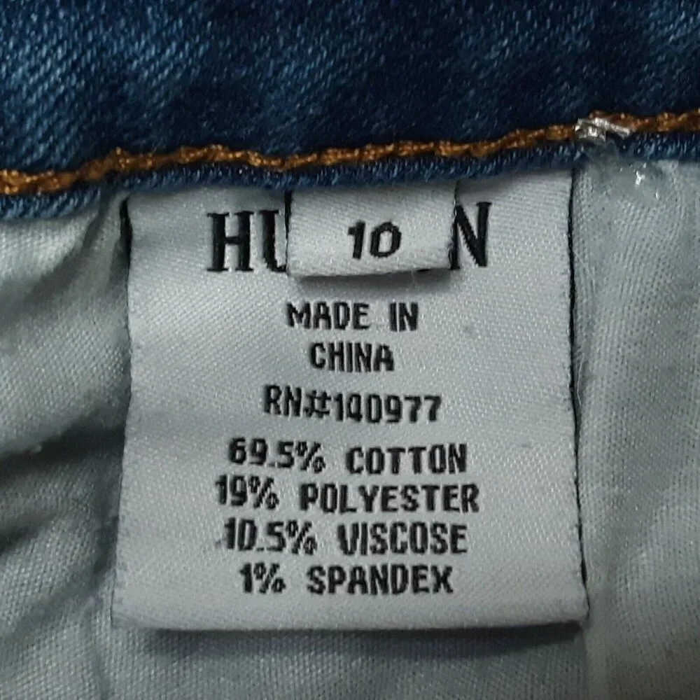 Hudson Jeans Girls 10 Blue Straight Leg Stretch Medium Wash 22 in Inseam‎